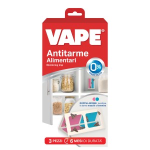 Trappola per tarme alimentari Vape Antitarme Alimentari, 3 pezzi. Per il controllo dei parassiti in casa.