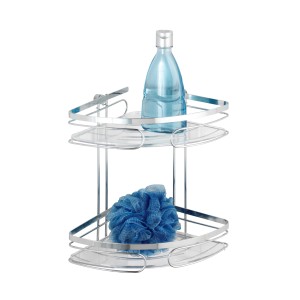 Mensola angolare Wenko Premium a 2 ripiani in acciaio inox per accessori bagno.