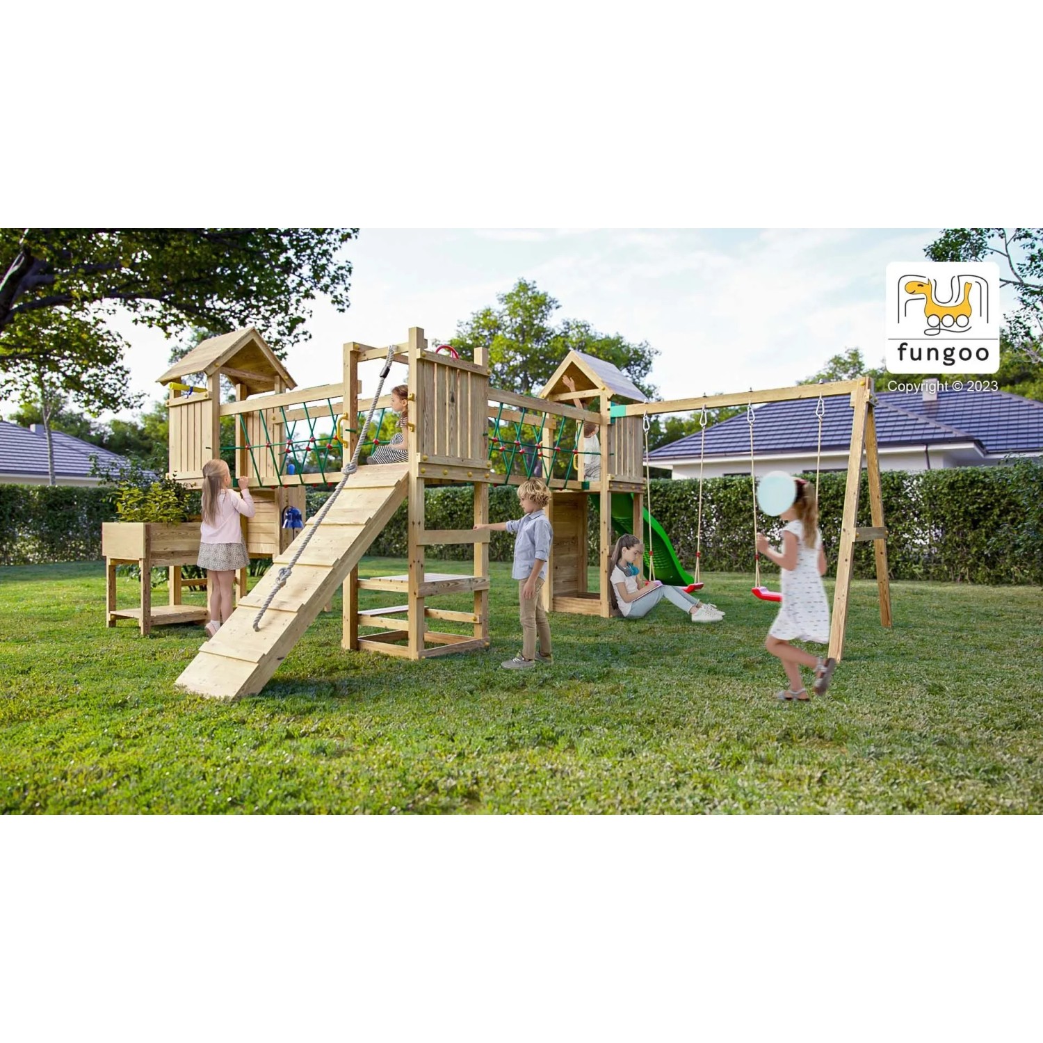 Gioco da giardino Optimizer scivolo e altalene 612 x 518 x h257cm_5