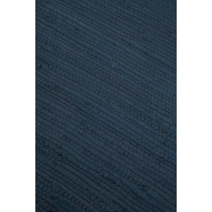 Dettaglio di un tappeto/passatoia t.b.t. blu scuro. Superficie strutturata.