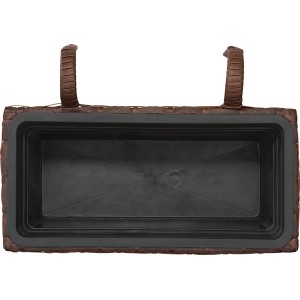 Fioriera da balcone t.b.t. marrone con inserto nero.