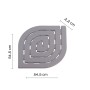Tappetino doccia grigio a forma di foglia, dimensioni 54,5 x 54,5 cm, accessorio per doccia.