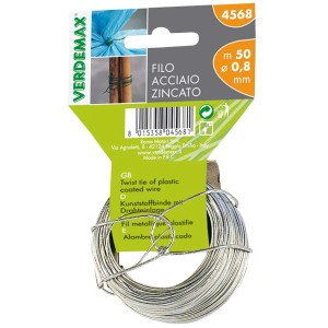 Filo di legatura zincato, 50 m, diametro 0,8 mm per giardinaggio.