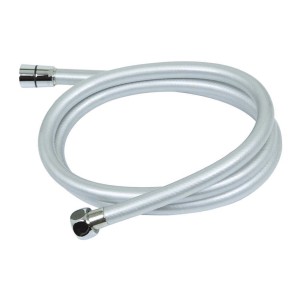 Tubo flessibile t.b.t. argentato con raccordi cromati.