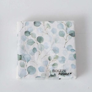 t.b.t. Tovaglioli di carta con motivo eucalipto per decorazione tavola.