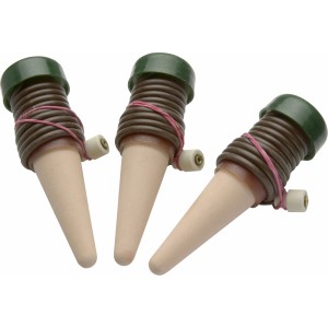 Sistema di irrigazione automatico per piante da interno, set da 3 con cono di argilla e tubo.