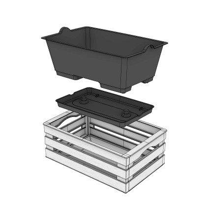 Fioriera da esterno effetto legno Tina 1 Flower 25x15,5x10,5 cm ass.