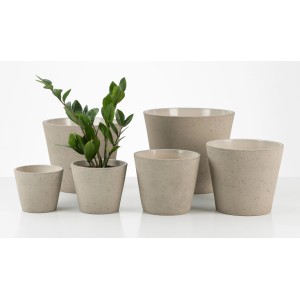 Scheurich Vaso per piante Roca 701, Ø 24 cm, Taupe Stone, effetto cemento.