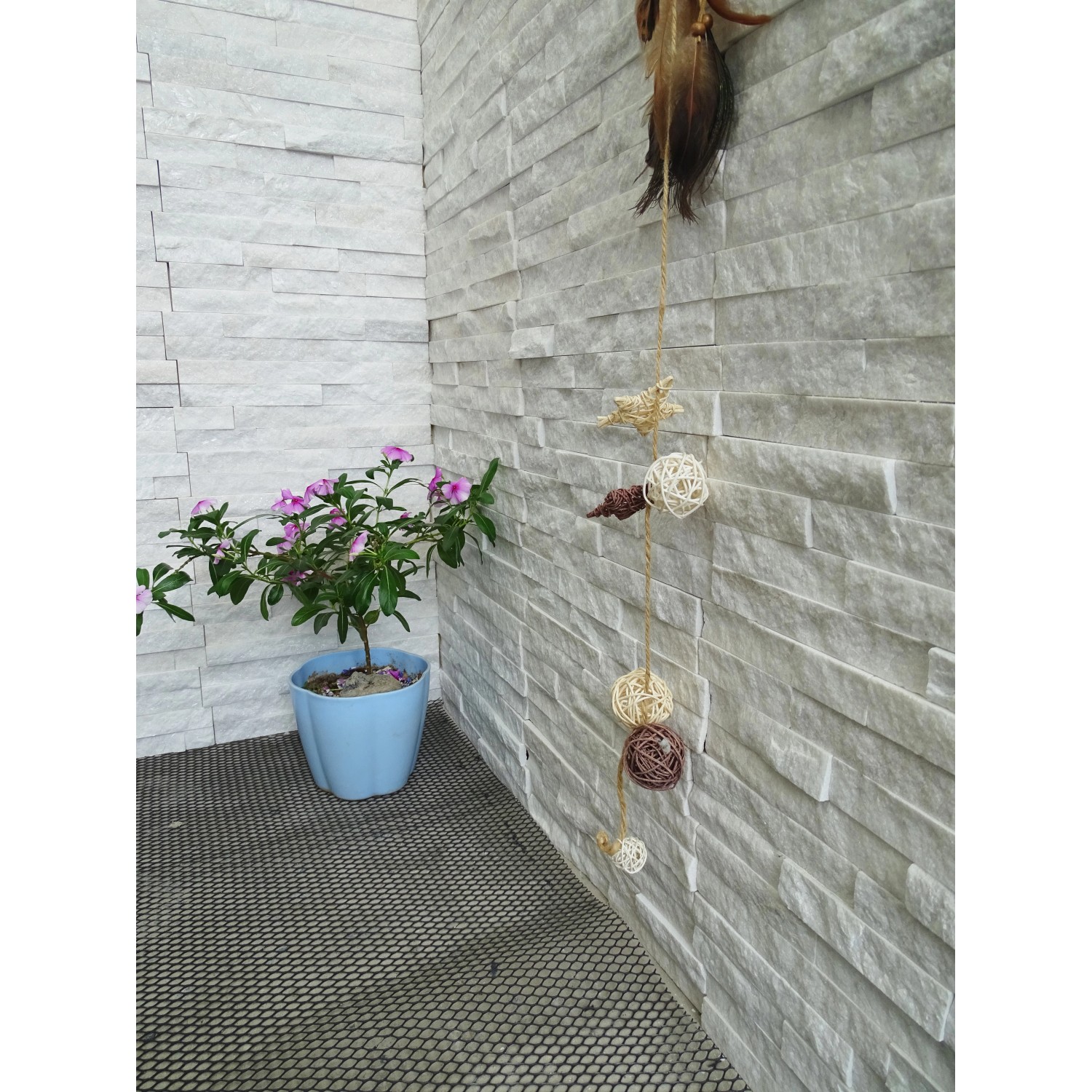 Rivestimento Pietra naturale bianco 13 x 38 cm