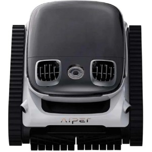 Robot per piscina Aiper, vista dall'alto. Pulitore automatico per piscine con cingoli.