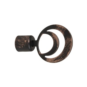 Terminale per bastone per tende, design rotondo effetto bronzo.