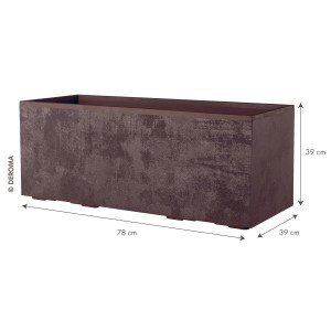 Fioriera marrone Deroma Millennium, 39x79x39 cm, per giardino e terrazzo.
