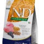 N&D Ancestral Grain cibo secco per gatti con agnello, farro, avena e mirtilli.