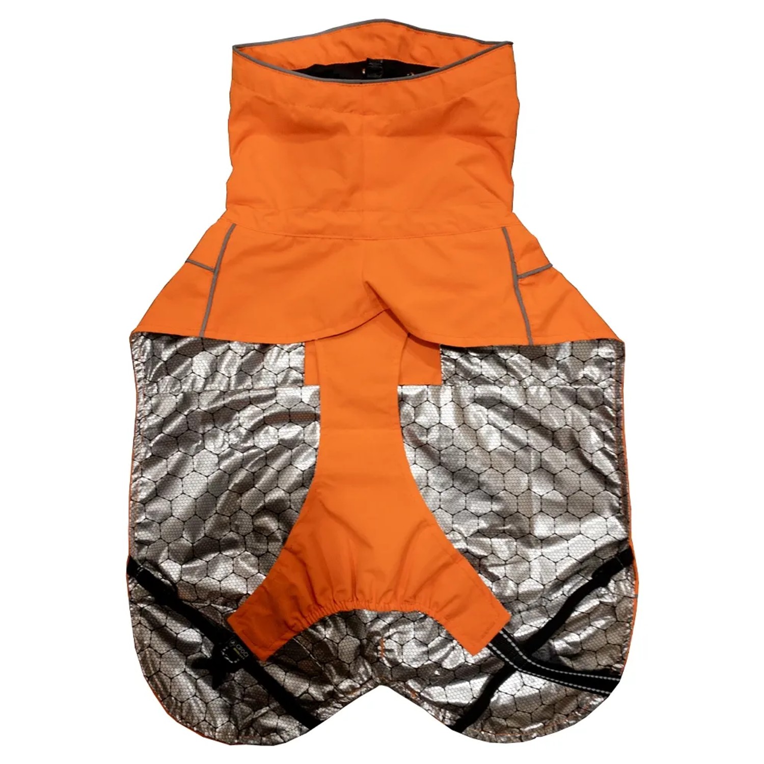 Abbigliamento per cani t.b.t. arancione con fodera riflettente.