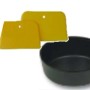 Set t.b.t.: Ciotola nera per miscelare e due spatole gialle per stucco.