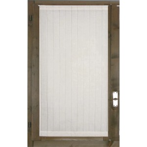 t.b.t. Tenda a pannello bianca davanti a porta in legno. Decorazione finestra decorativa per la tua casa.