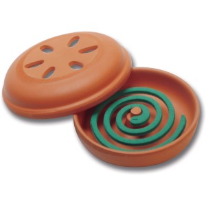 t.b.t. Antizanzare: Spirale antizanzare in contenitore di terracotta con coperchio.