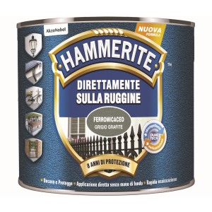 Smalto Hammerite per metallo, direttamente sulla ruggine, grigio grafite. Protegge fino a 8 anni.