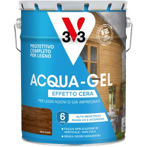 Impregnante per legno t.b.t., Acqua-Gel per legni nuovi o già impregnati, colore Noce Scuro.