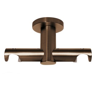 Supporto a soffitto Mydeco bronzato per bastone per tende a doppio binario, per bastoni da 2,5 cm.