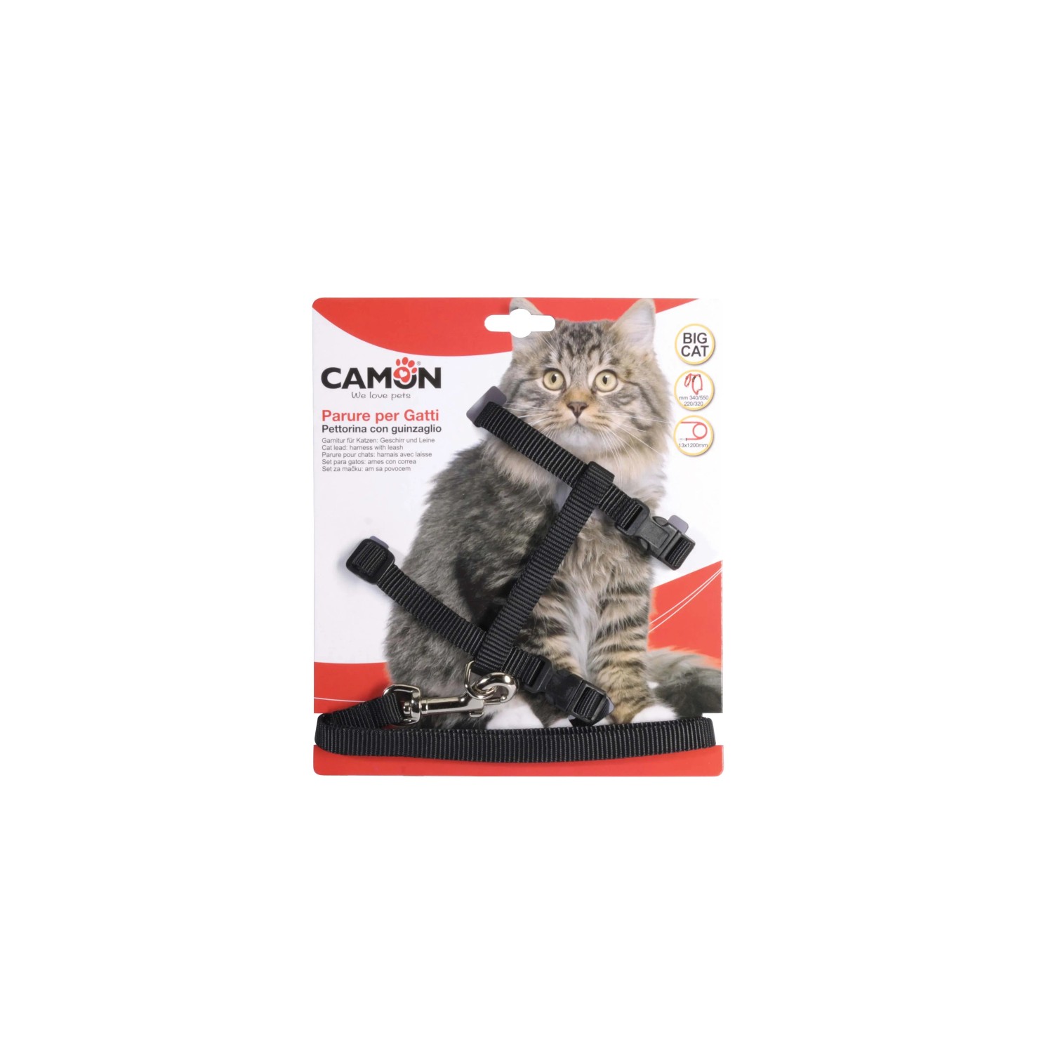 Set pettorina e guinzaglio per gatto - 2 taglie Set pettorina e guinzaglio per gatto - 2 taglie