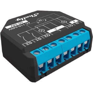 Shelly Relais Module Plus 2PM Nero, attuatore a 2 canali per applicazioni domotiche.
