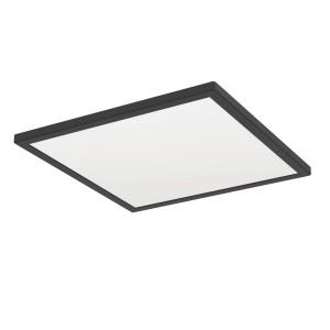 Plafoniera LED quadrata nera Eglo Rovito, 39 cm.