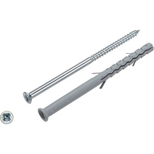 Tasselli per telaio finestra LUX, 10x140mm, set da 4 con viti, adatti per cemento e mattoni.