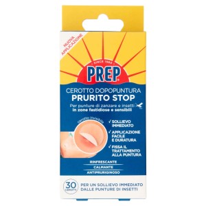 PREP Cerotto Dopopuntura Prurito Stop, 30 cerotti per il sollievo dalle punture di insetti.
