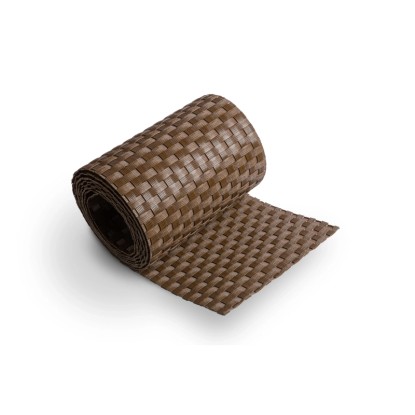 Striscia per recinzione in polyrattan marrone cm 19x204