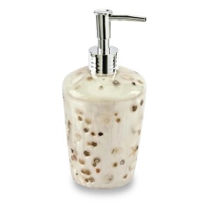 Dispenser sapone t.b.t. con decoro conchiglie, ideale per bagno e WC.