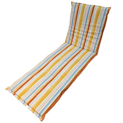 Cuscino lettino con aletta 188x58 cm riga arancio