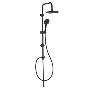 Colonna doccia nera t.b.t. con soffione e doccetta per il bagno.