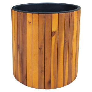 Fiorera da esterno Acacia finitura naturale Ø 34x34 cm