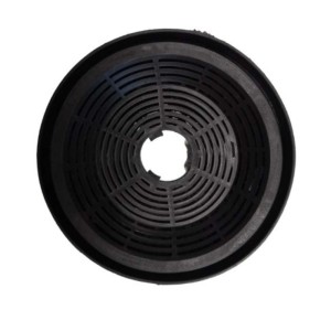 Filtro a carboni attivi t.b.t. nero rotondo per cappa aspirante.