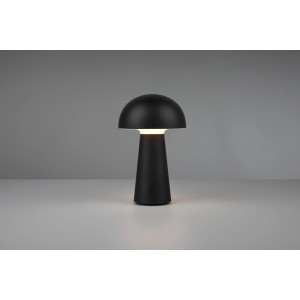 Lampada da tavolo LED Lennon nera a forma di fungo, dimmerabile, Ø 13,6 cm.