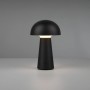 Lampada da tavolo LED Lennon nera a forma di fungo, dimmerabile, Ø 13,6 cm.