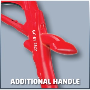 Dettaglio: Tagliabordi elettrico Einhell GC-ET 2522 rosso con maniglia supplementare.