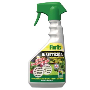 Flacone spray di insetticida per il controllo dei parassiti in giardino.