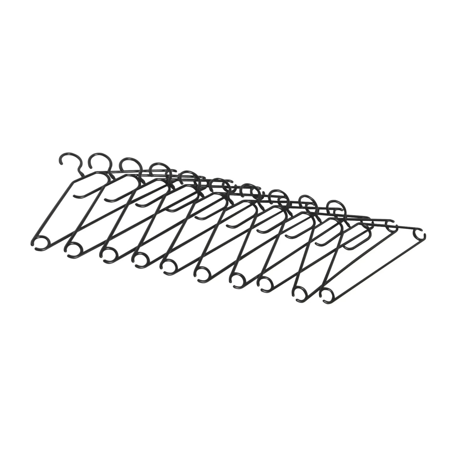 Hangerworld 20 Grucce in Plastica Nera 35cm con Pinze Regolabili per