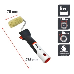 Mini rullo per pittura Nespoli Soft Touch Teflon legno 6 cm