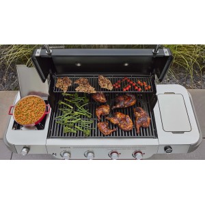 Barbecue a gas Weber Genesis E-435 4 bruciatori con fornello laterale nero