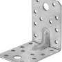 Staffa angolare zincata con nervatura, 70x70x55 mm, per giunzioni angolari e carichi pesanti.