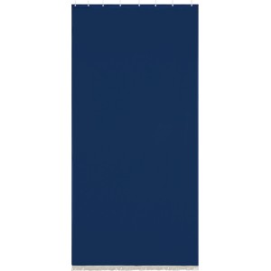 Tenda a pannello t.b.t. blu opaco con frange per finestre e porte.