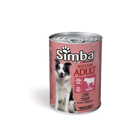 Cibo umido per cani Simba Bocconi al vitello lattina 415 g