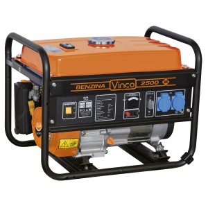 Generatore di corrente arancione t.b.t. con telaio nero.