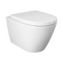 WC sospeso bianco (t.b.t.) con coperchio chiuso.