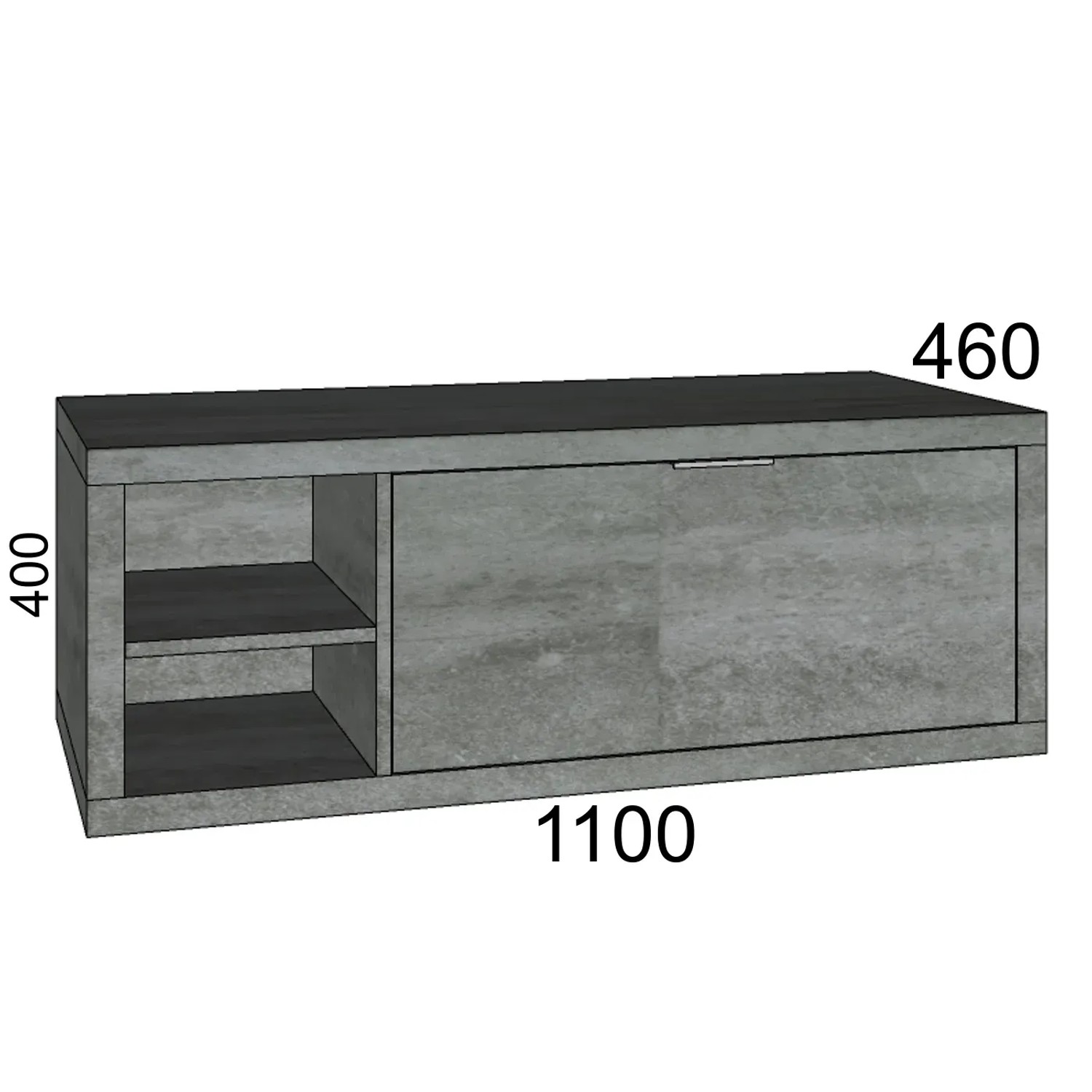 Mobile bagno t.b.t. grigio con vano a giorno, categoria arredo bagno.