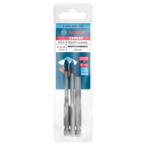 Set di punte per trapano Bosch Expert Hex-9, 3 pezzi per ceramica dura. Punta per piastrelle con codolo esagonale.