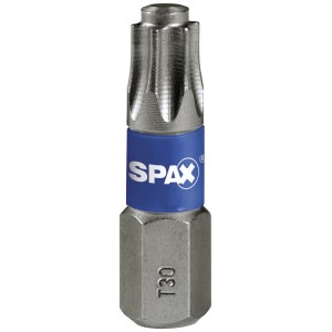 Spax Bit T-Star plus T 30 per viti con profilo a T. Punta per utensili con codice colore.